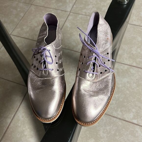 Johnston & Murphy lilac metallic leather soft moccasins Sz 8,5 new - Picture 3 of 11